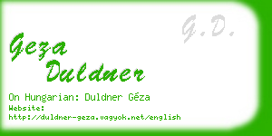 geza duldner business card